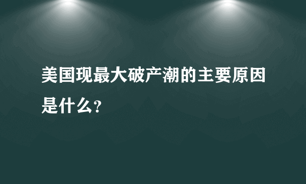 美国现最大破产潮的主要原因是什么？