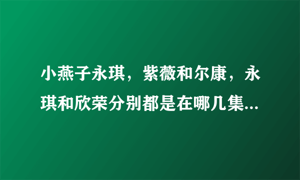 小燕子永琪，紫薇和尔康，永琪和欣荣分别都是在哪几集圆房合洞房