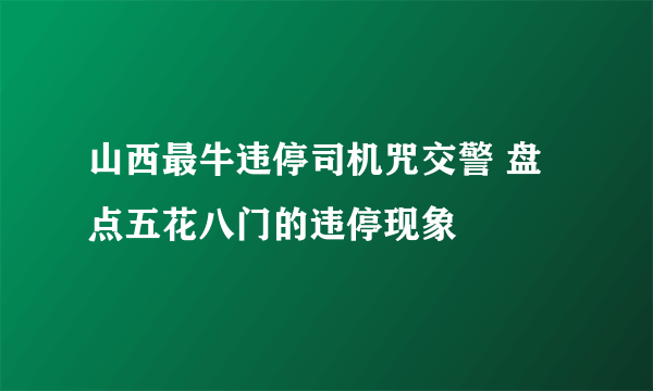 山西最牛违停司机咒交警 盘点五花八门的违停现象