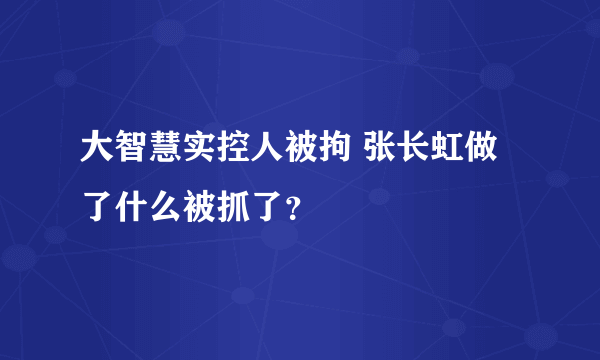 大智慧实控人被拘 张长虹做了什么被抓了？