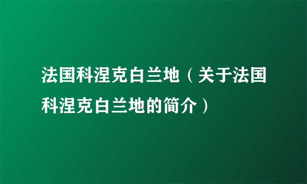 法国科涅克白兰地（关于法国科涅克白兰地的简介）