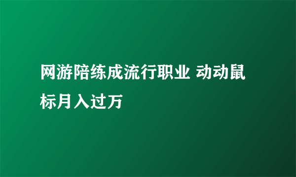 网游陪练成流行职业 动动鼠标月入过万