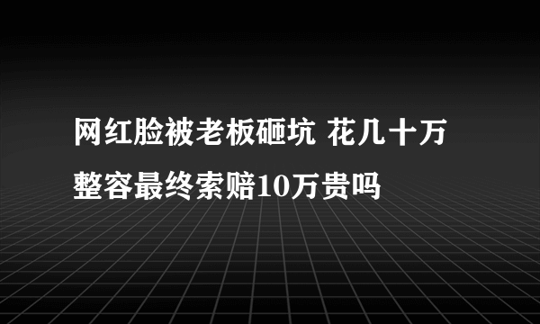 网红脸被老板砸坑 花几十万整容最终索赔10万贵吗