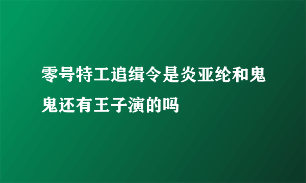 零号特工追缉令是炎亚纶和鬼鬼还有王子演的吗