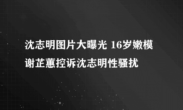 沈志明图片大曝光 16岁嫩模谢芷蕙控诉沈志明性骚扰