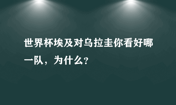 世界杯埃及对乌拉圭你看好哪一队，为什么？