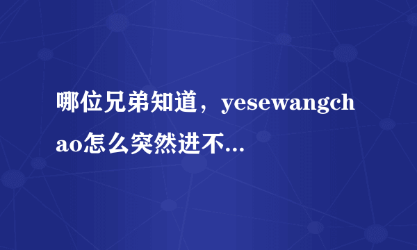 哪位兄弟知道，yesewangchao怎么突然进不去了?是换了域名，求新域名！