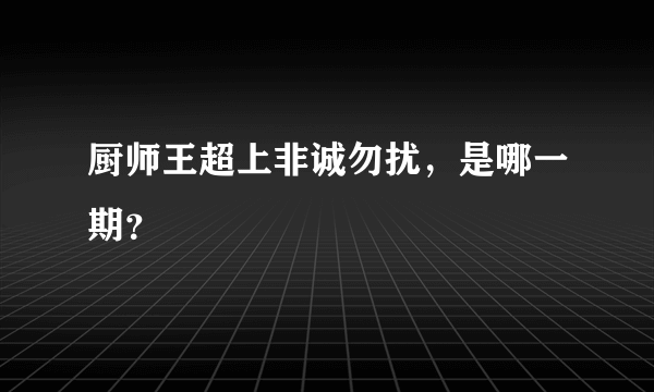 厨师王超上非诚勿扰，是哪一期？