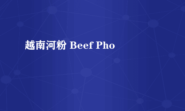 越南河粉 Beef Pho