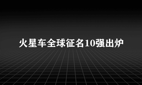 火星车全球征名10强出炉