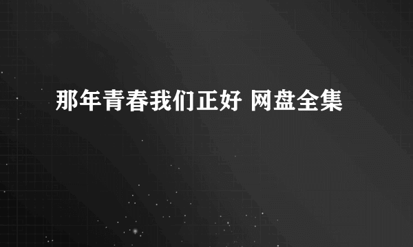 那年青春我们正好 网盘全集