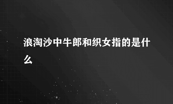 浪淘沙中牛郎和织女指的是什么