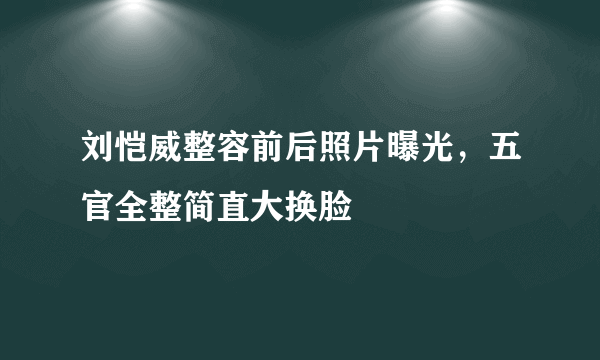 刘恺威整容前后照片曝光，五官全整简直大换脸 