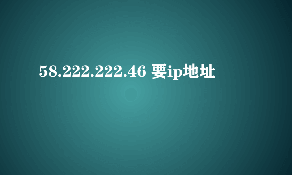 58.222.222.46 要ip地址