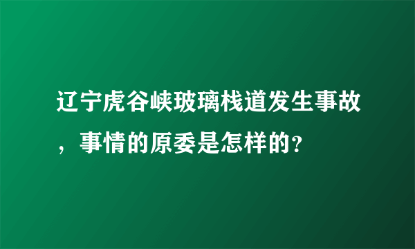 辽宁虎谷峡玻璃栈道发生事故，事情的原委是怎样的？