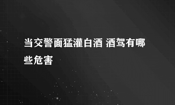 当交警面猛灌白酒 酒驾有哪些危害