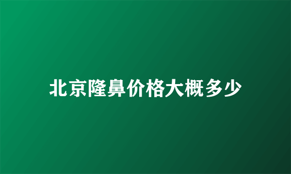 北京隆鼻价格大概多少