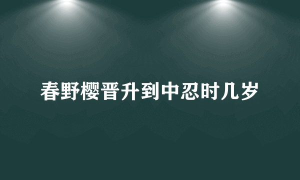 春野樱晋升到中忍时几岁