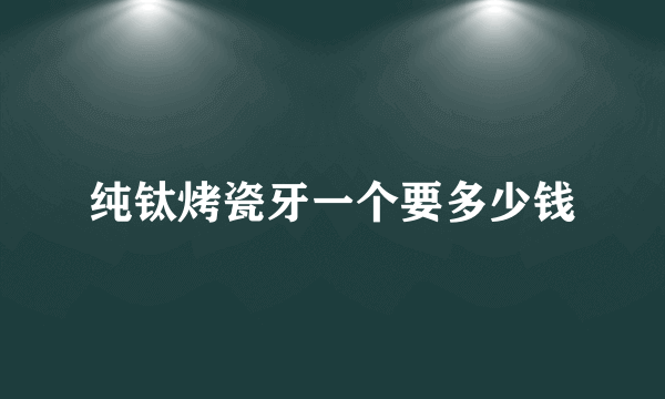 纯钛烤瓷牙一个要多少钱