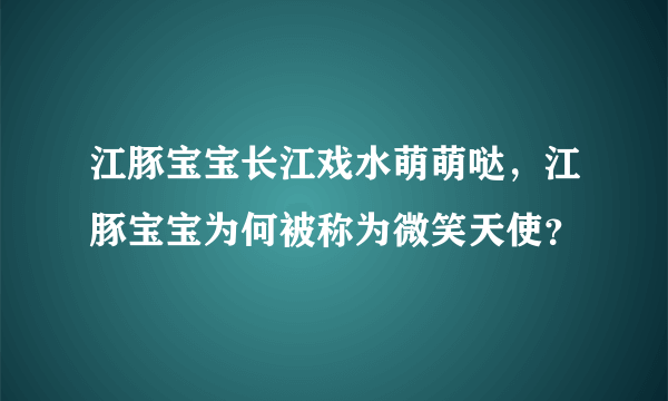 江豚宝宝长江戏水萌萌哒，江豚宝宝为何被称为微笑天使？