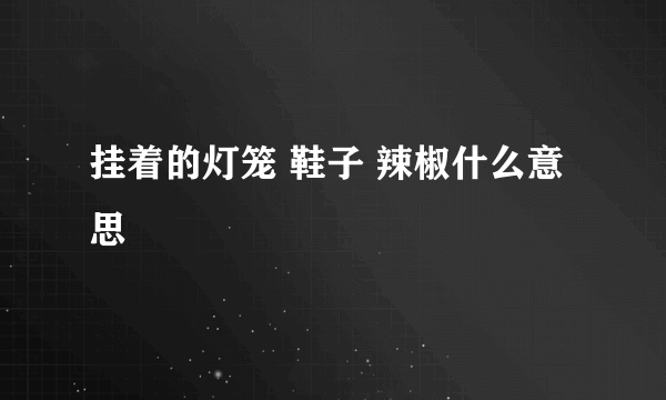 挂着的灯笼 鞋子 辣椒什么意思