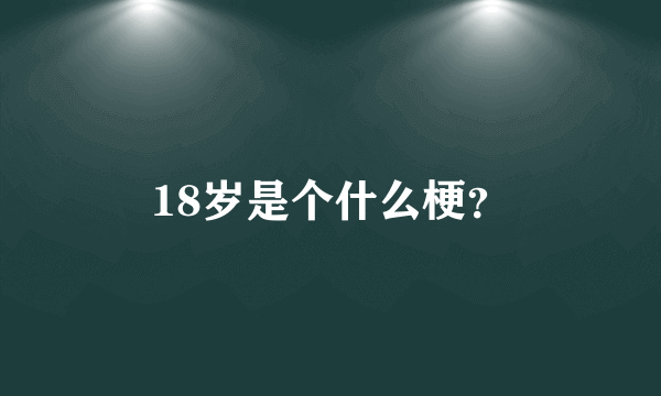 18岁是个什么梗？