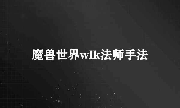 魔兽世界wlk法师手法