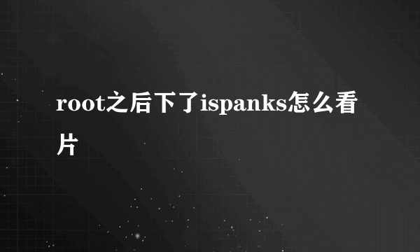 root之后下了ispanks怎么看片