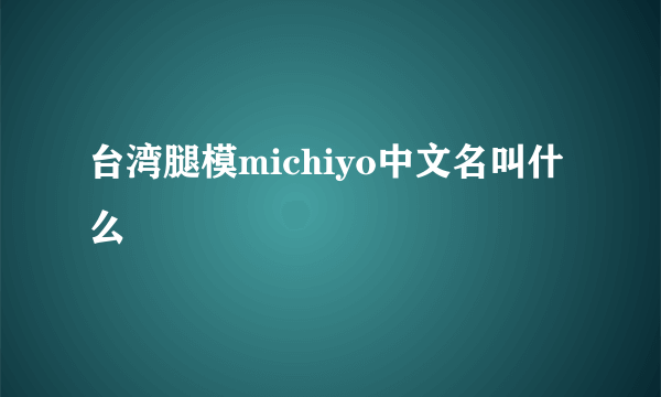 台湾腿模michiyo中文名叫什么