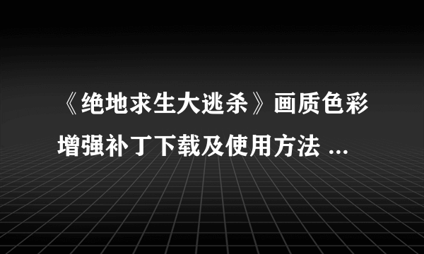 《绝地求生大逃杀》画质色彩增强补丁下载及使用方法 画质补丁怎么用