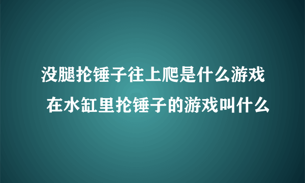 没腿抡锤子往上爬是什么游戏 在水缸里抡锤子的游戏叫什么