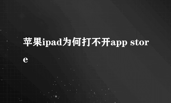 苹果ipad为何打不开app store