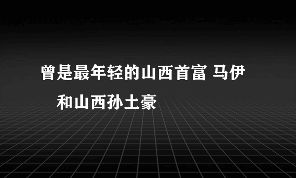 曾是最年轻的山西首富 马伊琾和山西孙土豪