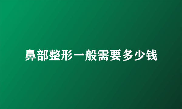 鼻部整形一般需要多少钱