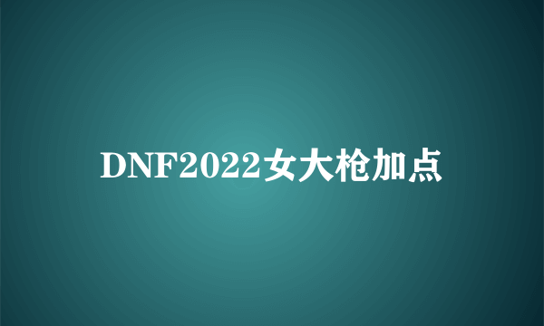 DNF2022女大枪加点