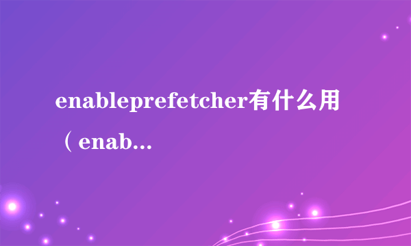 enableprefetcher有什么用（enableprefetcher）