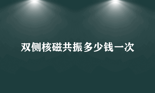 双侧核磁共振多少钱一次