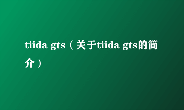 tiida gts（关于tiida gts的简介）