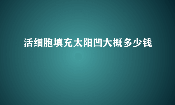 活细胞填充太阳凹大概多少钱