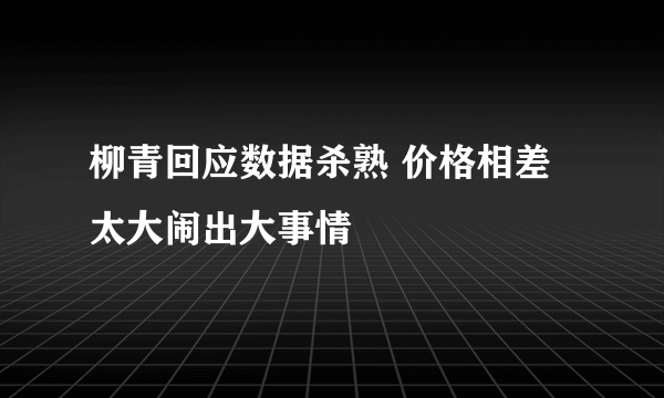 柳青回应数据杀熟 价格相差太大闹出大事情