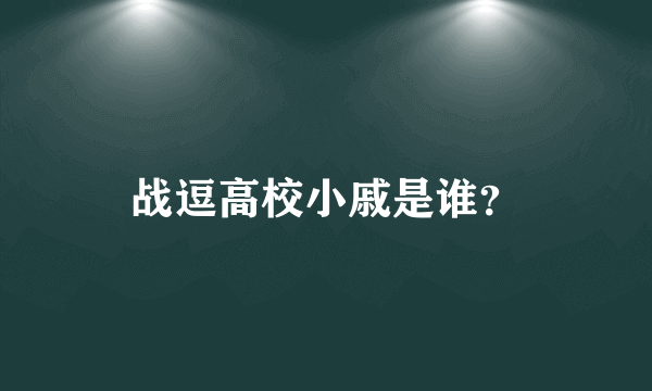 战逗高校小戚是谁？