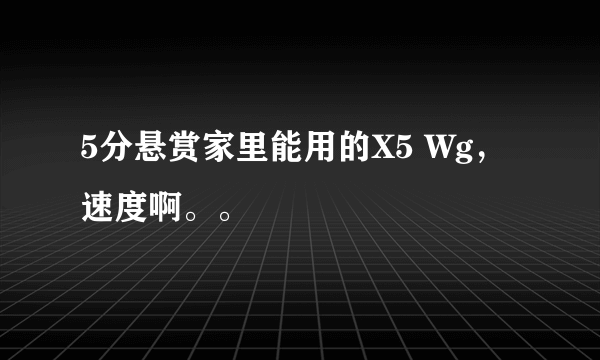 5分悬赏家里能用的X5 Wg，速度啊。。