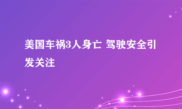 美国车祸3人身亡 驾驶安全引发关注