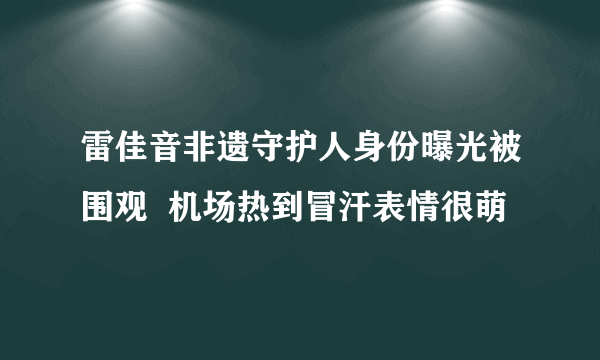 雷佳音非遗守护人身份曝光被围观  机场热到冒汗表情很萌