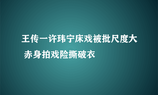 王传一许玮宁床戏被批尺度大 赤身拍戏险撕破衣