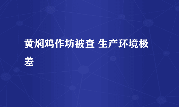 黄焖鸡作坊被查 生产环境极差