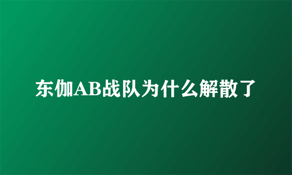 东伽AB战队为什么解散了