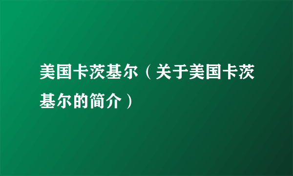 美国卡茨基尔（关于美国卡茨基尔的简介）