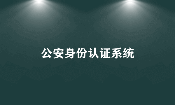 公安身份认证系统