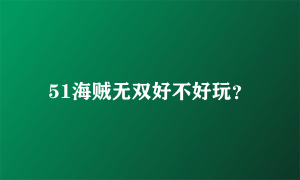 51海贼无双好不好玩？